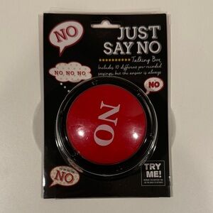 Just Say No button talking box NWT